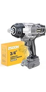 Cordless Impact Wrench 1/2 inch Compatible with DeWalt 20v Battery, 1000Ft-lbs(1360N.m) High Torque Impact Driver with 4-Modes, LED Light, Electric Impact Gun for Car/Truck/Mower(Bare Tool)