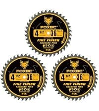 FOXBC 5-1/2-Inch 130 Tooth Plywood, Veneer, OSB, Plastic Cutting Circular Saw Blade with 5/8 Inch Arbor, with 1/2" 3/8" Bushing - 3 Pack