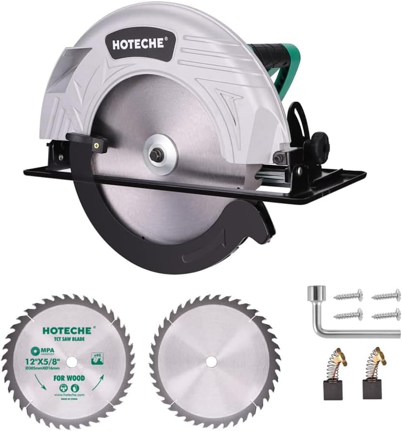 Hoteche 12-Inch Circular Saw 4-HP Compact Portable Table Saw with Saw Blade for Desktop Use