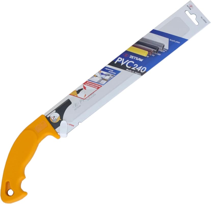 PVC Pipe Saw, Japanese Pull Saw for PVC & PE Pipes, Plastic & Acrylic Plates, Blade Replaceable (PVC240)