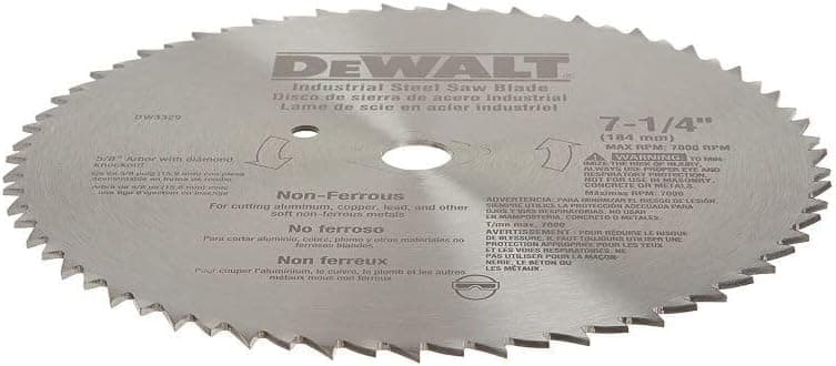 DEWALT Circular Saw Blade, 7 1/4 Inch, 68 Tooth, Metal Cutting (DW3329)