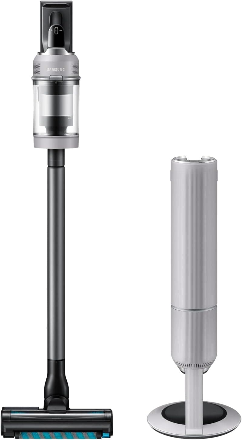 Samsung Bespoke AI Jet Lite Cordless Stick Vacuum with All-in-One Clean Station, 280AW Suction, Long Battery Life, Anti-Tangel Pet Tool, 2025, Pebble Gray, VS80F28DMP/AA