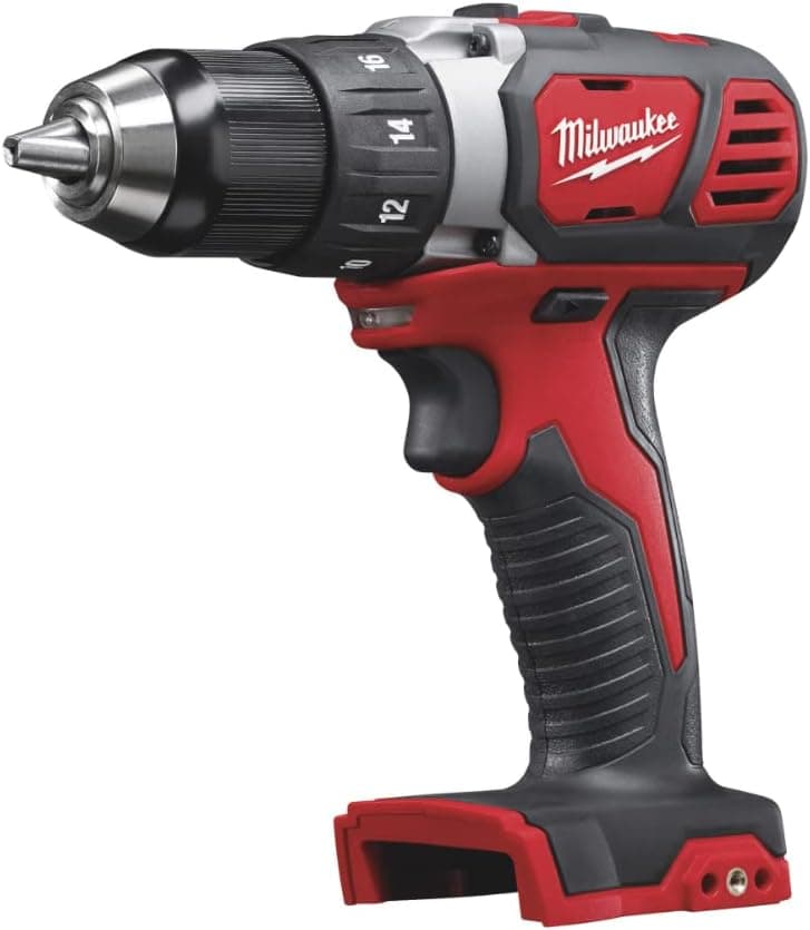 Milwaukee M18 Li-Ion Cordless Compact Electric Drill Driver — Tool Only, 1/2in. Keyless Chuck, 500 In./Lbs. Torque, 1800 RPM