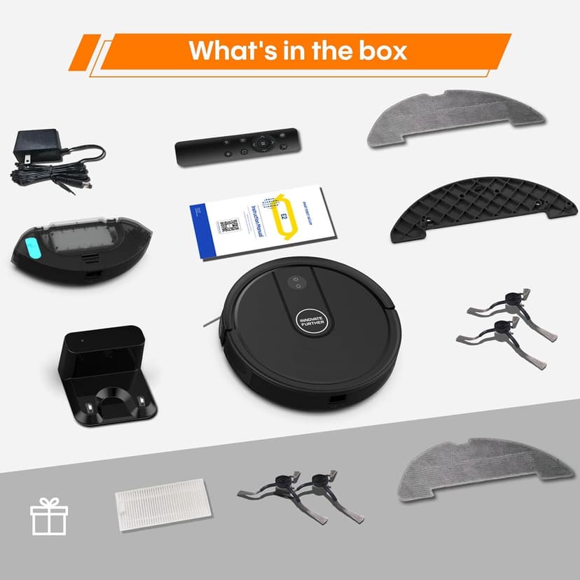 Robotic Vacuum Cleaner : 3-in-1 Robot Vacuum and Mop Combo, 4000Pa Suction, 2.87" Slim Robot Vacuum for Under Furniture, Beds, Smart Navigation, App Alexa Control for Hard Floors & Low-Pile Rugs