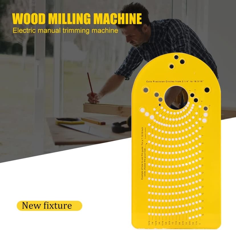 KASCLINO Circle Cutting Jig for Plunge Router, High Accuracy Groove Milling Circle Cutting Jig for Making Speaker Cutouts Cut Circles for Woodworking Tool(Yellow)