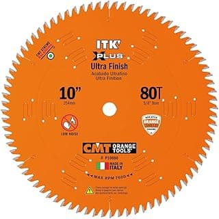 CMT P10080 5/8" Bore ITK Melamine & Ultra Finish Saw Blade, 10" x 80 Teeth