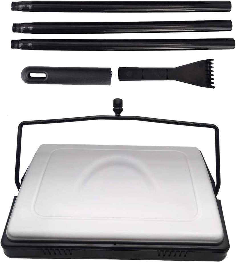 EZ SPARES Quiet Carpet Sweeper,Floor Sweeper with Pig-Bristles,Suitable for Carpet Cleaning Power,Roller Brush Strong,Bristle Sweeper,Great for House,Office,Kitchen,Carpet(Silver)