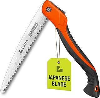 GROWIT Folding Camping saw 11 Inch - Heavy Duty Pruning Saw with Triple-Cut SK5 Blade, 7 TPI Razor Teeth for Tree Trimming, Wood Cutting, Camping, Bushcraft, and Gardening