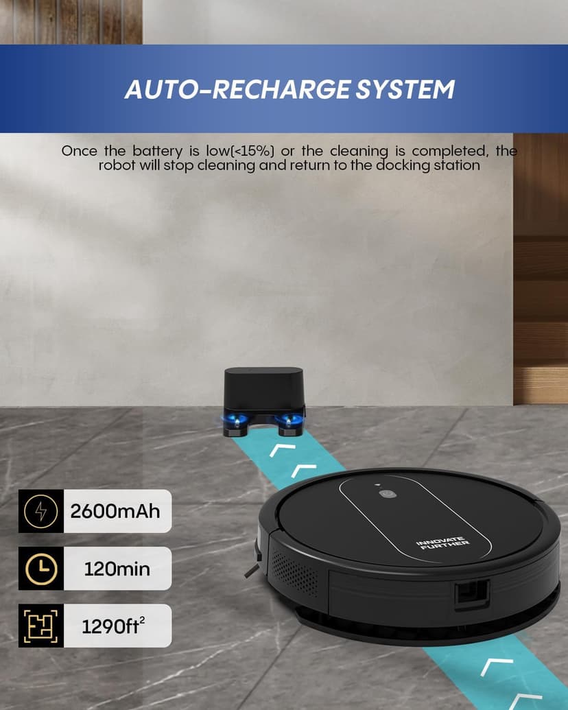 3-in-1 Robot Vacuum and Mop 4000Pa Strong Suction Robot Vacuum Cleaner & Smart Navigation & Alexa/APP Control & Central Brush & Auto Recharge, Vacuum Robot for Pet Hair, Hard Floors & Low-Pile Rugs