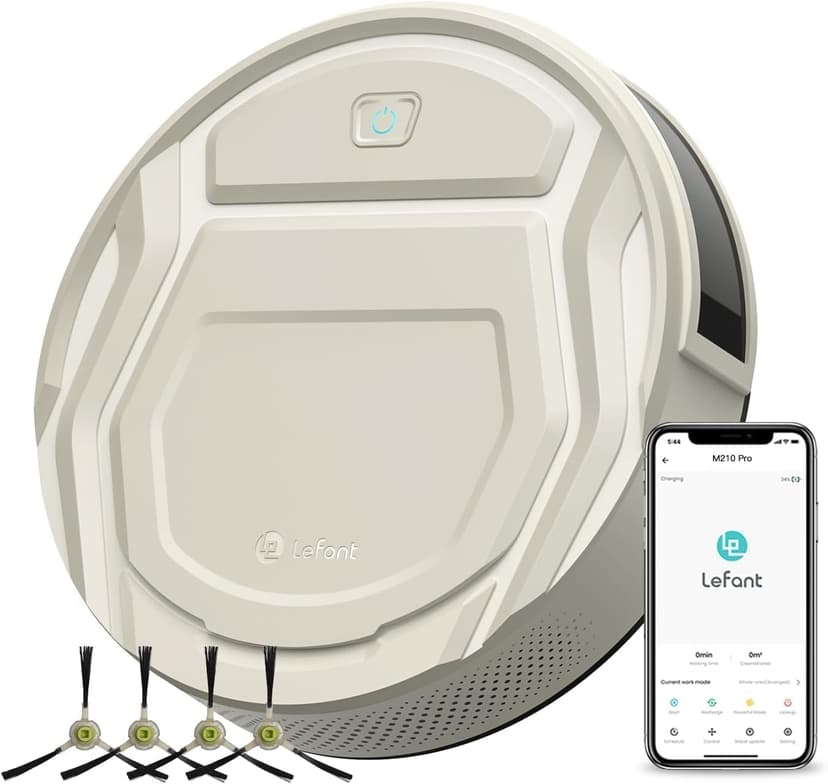 Lefant Robot Vacuum M210 Pro, Slim,Powerful Suction,120 Mins Runtime, Self-Charging Robotic Vacuum Cleaner, APP/Voice/WiFi/Alexa Control, Ideal for Pet Hair,Low-Pile Carpet, Hard Floor