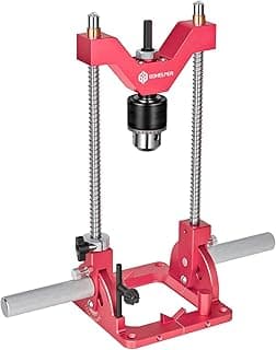 Portable Drill Guide for Straight Holes, Heavy-Duty 0° to 60° Angle Drilling Guide, Drill Press Adapter for Hand Drill, Precision Adjustable Drill Jig Attachment with 1/2" Chuck