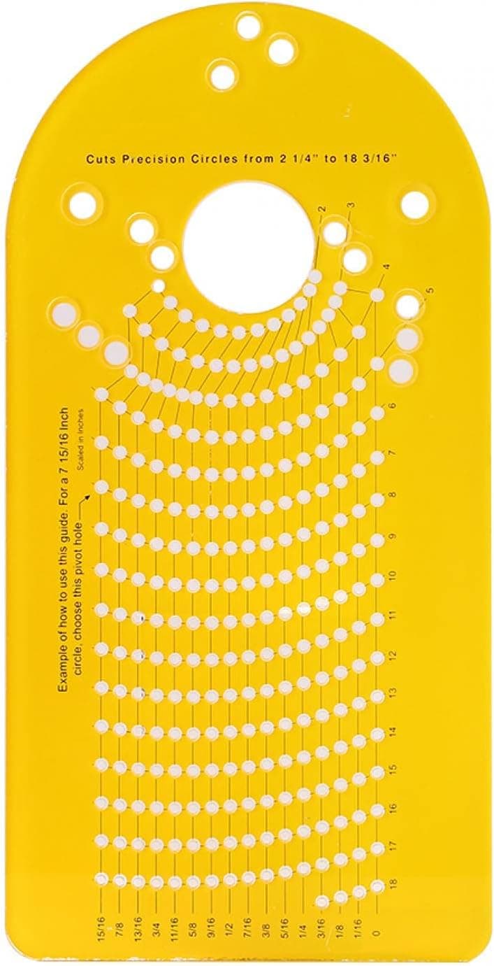 KASCLINO Circle Cutting Jig for Plunge Router, High Accuracy Groove Milling Circle Cutting Jig for Making Speaker Cutouts Cut Circles for Woodworking Tool(Yellow)