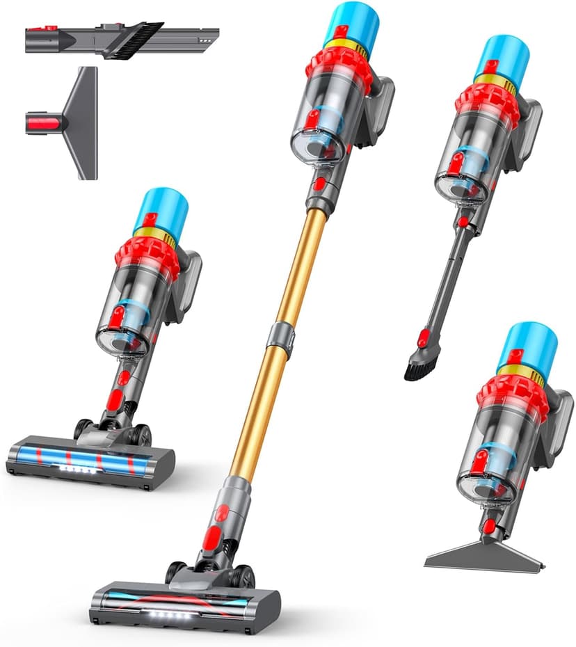 Cordless Vacuum Cleaner,550W 70Mins Powerful Suction Stick Vacuum, Anti-Tangle, Lightweight Vacuum Cleaner for Home with LED Screen, Rechargeable Vacuum Cordless for Carpet/Pet Hair/Hard Floor
