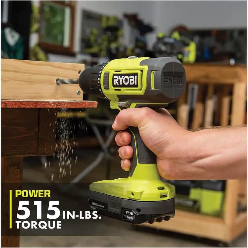 RYOBI ONE+ 18V Cordless 1/2 in. Drill/Driver (Tool Only) PCL206B Black Green