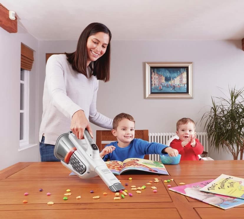 BLACK+DECKER Dustbuster Handheld Vacuum, Cordless, AdvancedClean+, White (HHVK320J10)