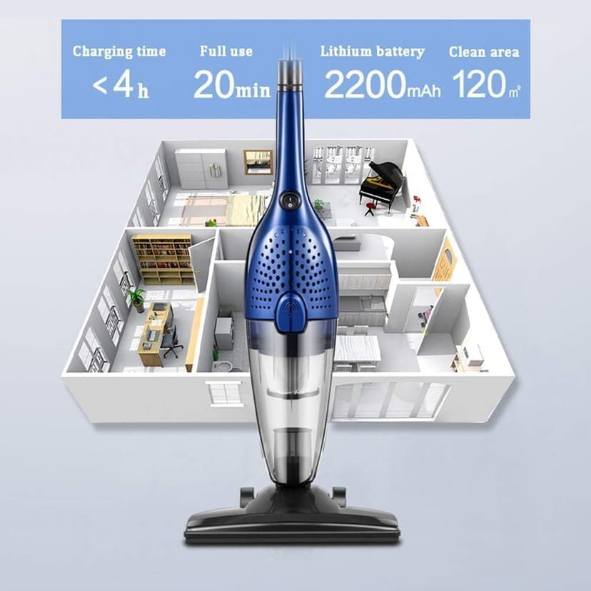 Cordless Vacuum Cleaner, Cordless Vacuum Cleaner 2 in 1 Handheld Stick Vacuum, 100W Rating Power with Rechargeable Li-Ion Battery, Low-Noise, Stick Handheld Vacuum Cleaner, for Carpet Car Pet Ha