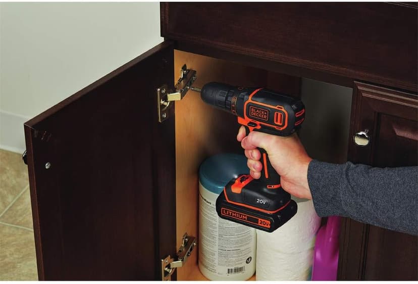 BLACK+DECKER 20V MAX Cordless Drill/Driver Kit with ‎Battery, Charger, and Double Ended Bit (BDCDD120C)