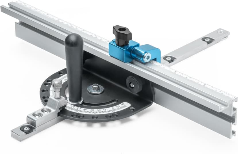 DuBois 51007 Table Saw Miter Gauge Fence System w/ 13 Precise Angle Stops & Standard 3/4”x 3/8”T-Slotted Miter Bar w/T-Slot Plate, Includes T-track Miter Fence, T-track Flip Stop, SEA/Metric Scale