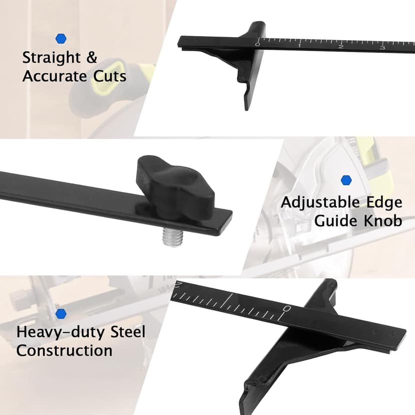 Edge Rip Guide for Ryobi P508 Circular Saw, Replacement Rip Fence Guide 204585001, Compatible with Ryobi P501G, P506, P507, P508, PCL500 (with Edge Guide Knob)