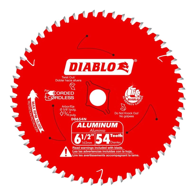 Diablo Track Circular Saw Blade for Laminate - Ideal for Finish Carpenters, Installers and Remodelers - 6-1/2" Diameter, 52-Teeth, 8,800 Max RPM - D0652TSL