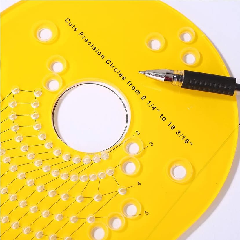 KASCLINO Circle Cutting Jig for Plunge Router, High Accuracy Groove Milling Circle Cutting Jig for Making Speaker Cutouts Cut Circles for Woodworking Tool(Yellow)