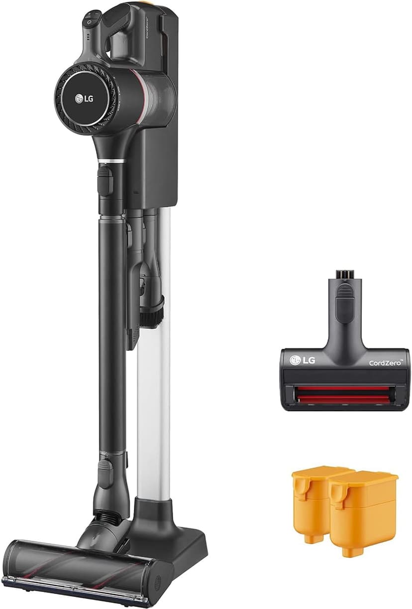 LG CordZero Cordless Vacuum, Lightweight, Powerful Suction for Pet Hair, Hard Floors, Carpet & Furniture. 2 Batteries for 100 Min Run Time, 10-Year Motor Warranty, A916BM (Renewed)