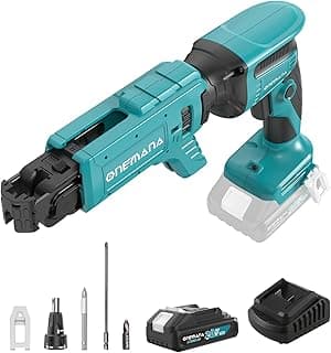 20V MAX Brushless Cordless Drywall Screw Gun Kit,Batteries & Charger 4200RPM Auto-Feed Screwgun with Depth Adjustment Includes Collated Attachment, Tool Bag & LED Light