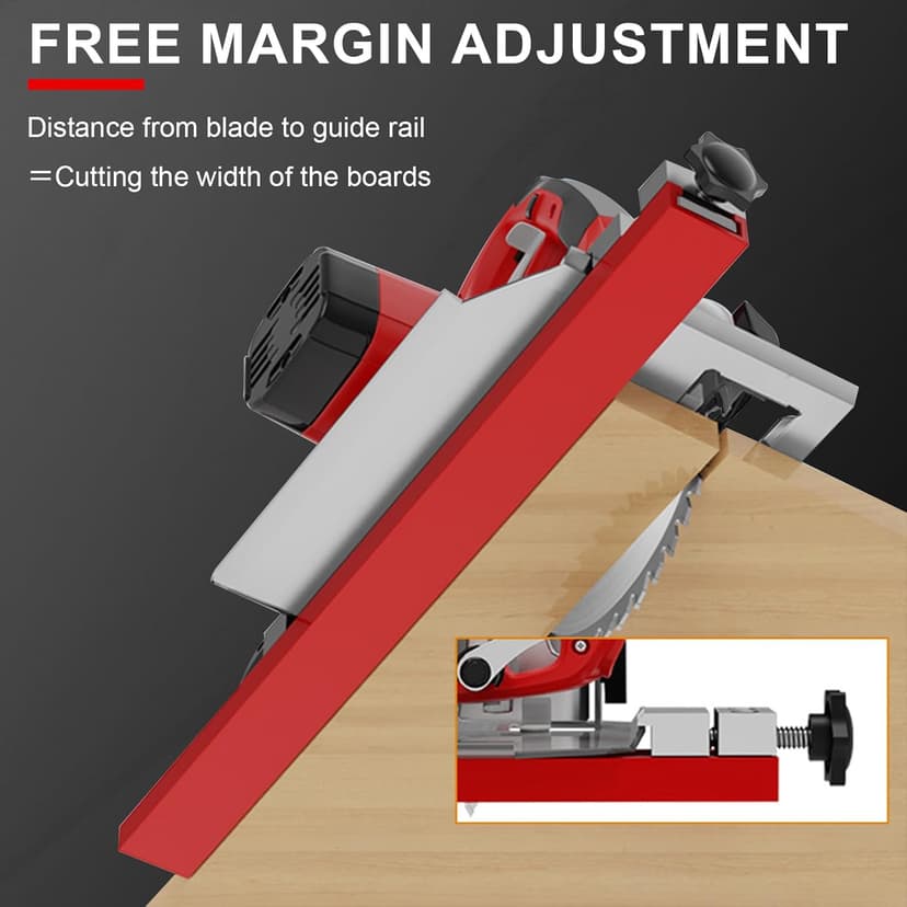 Circular Saw Guide Rail Fits 12" Saw Base, Aluminum Adjustable Cutting Machine Base Guide for Woodworking, Electric Circular Guide Specially Designed for Precision Cutting and Milling Tasks