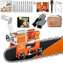 Chainsaw Sharpener Jig Kit, Portable Chain Saw Sharpener Tool with Angle Guide, Manual Chainsaw Chain Sharpener Attachment, Chainsaw Sharpening Kit for 4"-22" Chain Saws, 10PCS Burrs