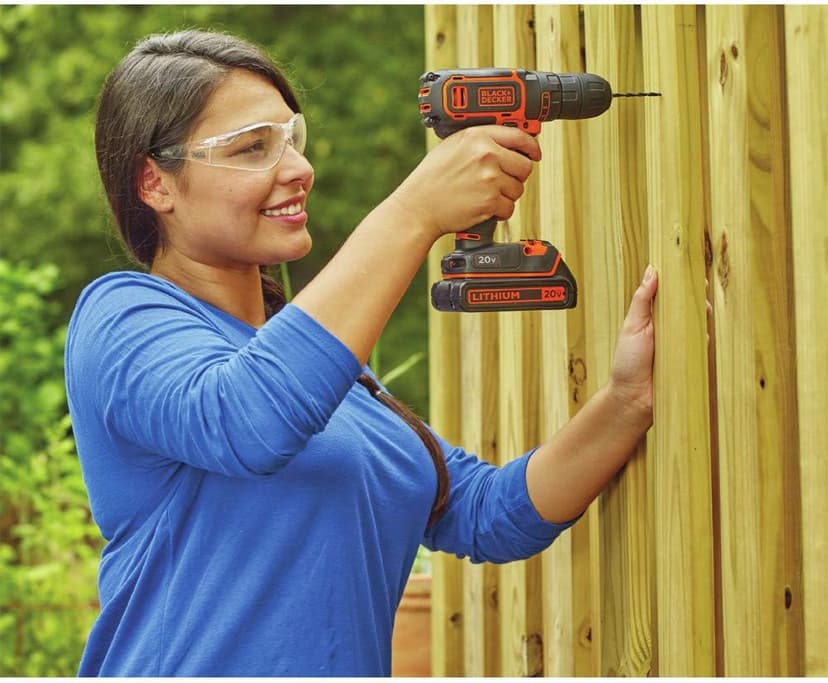 BLACK+DECKER 20V MAX Cordless Drill/Driver Kit with ‎Battery, Charger, and Double Ended Bit (BDCDD120C)