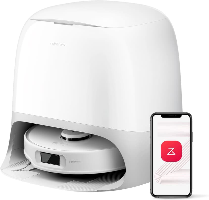 roborock Qrevo Curv S5X Robot Vacuum and Mop, 17000Pa Suction, Zero-Tangling Design, FlexiArm Side Brush & Mop, Smart Obstacle Avoidance, Self-Washing & Drying, Self-Emptying, Perfect for Carpet