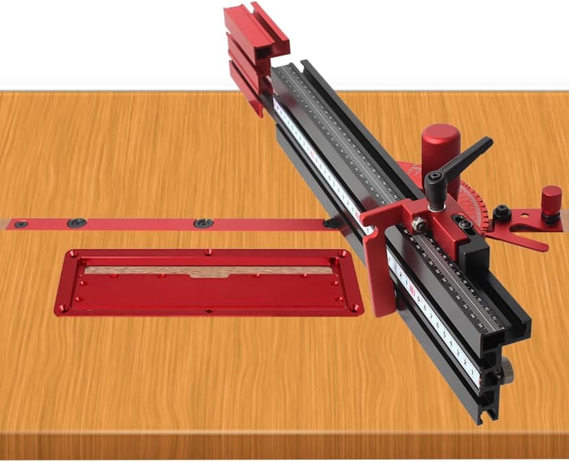 Miter Saw Fence for Woodworking Accessories, 75 T-Track Table Fence System with Laser Measure - Fits Portable Table Saws, Band Saws and Cabinet Saws (Fence Only)