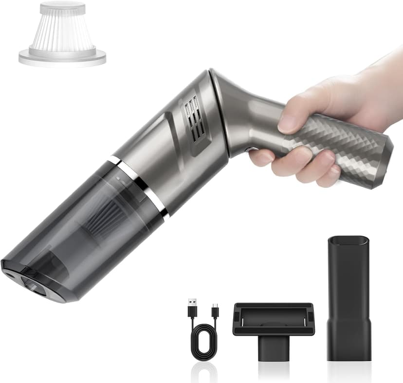 Car Vacuum Portable Cordless 120W/12kPa High Power Handheld Portable Handheld Vacuum Cordless Cleaner with Low Noise Wet and Dry Use Auto Vacuum Cleaner for Car Home Cleanning
