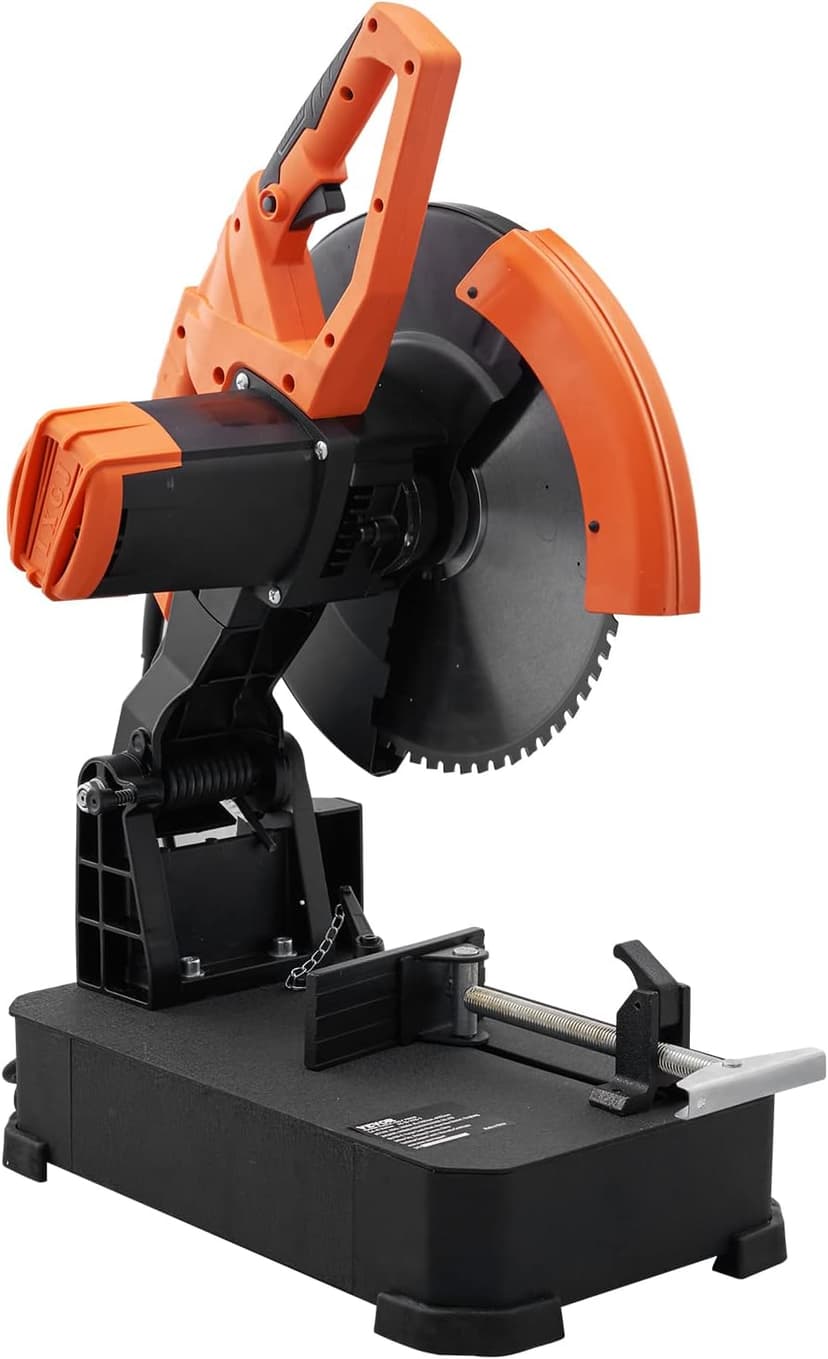 VEVOR Chop Saw, 14''/355mm Blade Diameter Cut Off Saw, 2800W 1200RPM Steel Cutting Machine, 0-45° Adjustable Dry Cut Chop Saw, Miter Saw for Cold Cut Saw for Steel/Iron/Aluminum, Black
