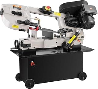 VEVOR Metal Horizontal Band Saw, 7 x 12 in Rectangular Cutting Capacity, 110/220V Metal Vertical Cutting Bandsaw with 1.1 kW Motor, 0-45° Angle Adjustment, Variable Speed, for Metal, Wood, and Plastic