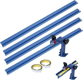 POWERTEC Miter Saw Fence for Miter Saw, Drill Press & Radial Arm Saw, Includes T Track Stop Kit, Tape Measures and T Track Fence Cap, T Track Accessories for Woodworking (71742)