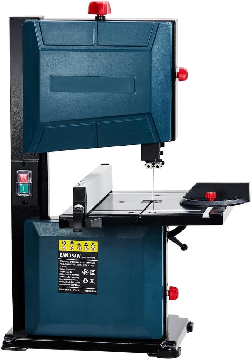 Bandsaw,3-Amp & 8-Inch Band Saw, 1800FPM Benchtop Bandsaw with Removable Safty Key, 0-45 Tilting Range, Saw For Cutting Wood with Fence and Miter Gauge, Band Saws for Woodworking