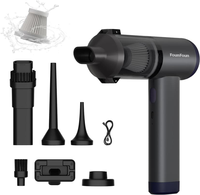 Car Vacuum Portable Cordless, Mini Handheld Vacuum Cleaner for Pet Hair/Car/Home, Suction & Blow 2 in 1, 22KPa High Power, 6000mAh, Small Lightweight Gadget, Type-C Rechargeable