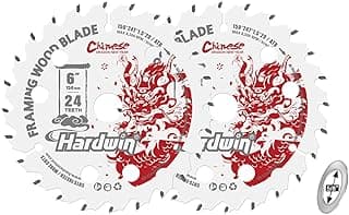 6''24 Teeth Circular Saw Blade for Wood Cutting - 2-Piece Set, Ideal for Plywood, Hardwood, OSB, and More
