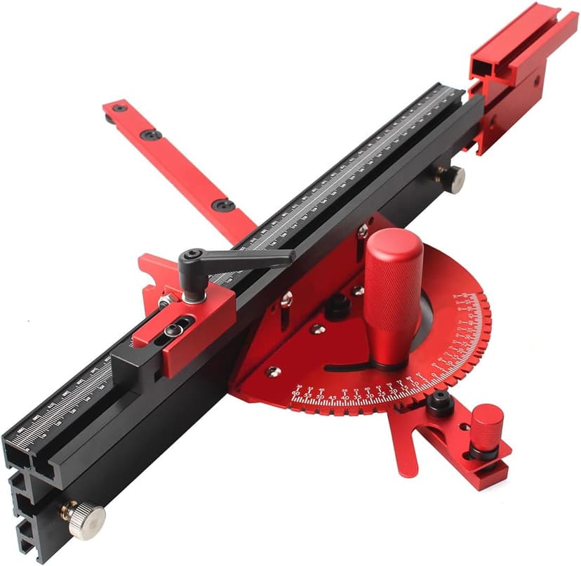 Miter Saw Fence for Woodworking Accessories, 75 T-Track Table Fence System with Laser Measure - Fits Portable Table Saws, Band Saws and Cabinet Saws (Fence Only)