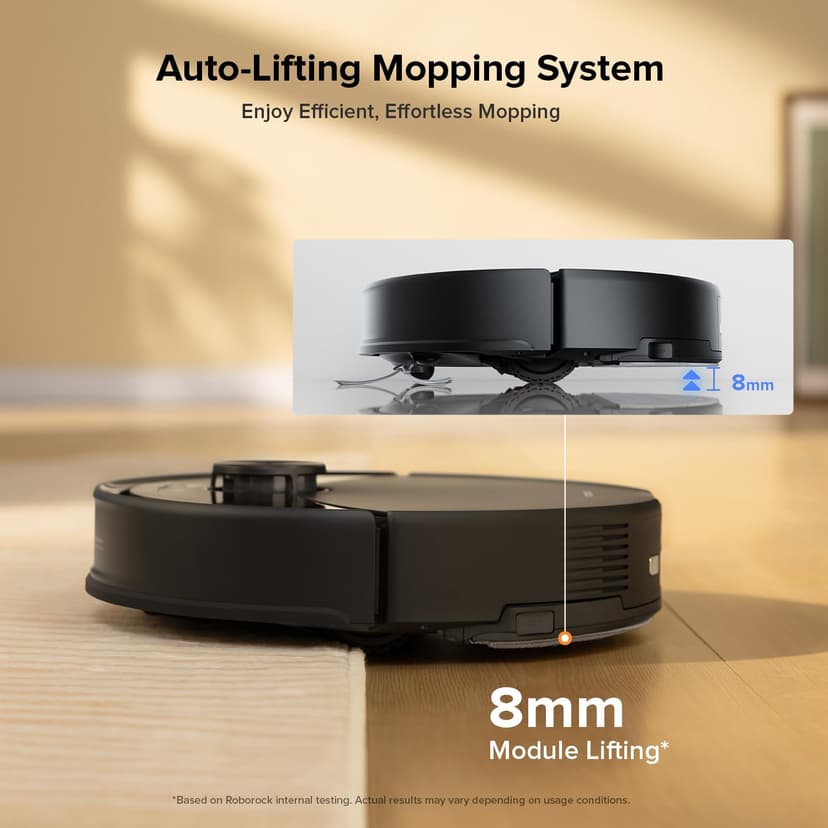 roborock Q10 S5 Robot Vacuum and Mop Cleaner, 10000Pa HyperForce Suction, Dual Anti-Tangle System, Auto-Lifting Mop, ReactiveTech Obstacle Avoidance, App Control, for Pet Hair and Carpet, Black