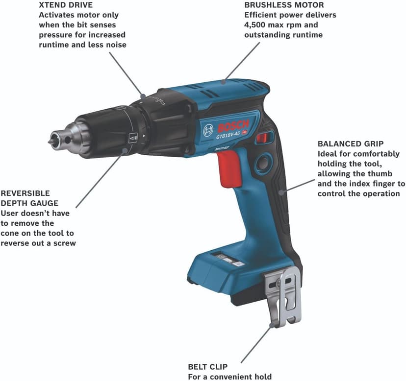 Bosch GTB18V-45N 18V Brushless 1/4 In. Hex Screwgun (Bare Tool)