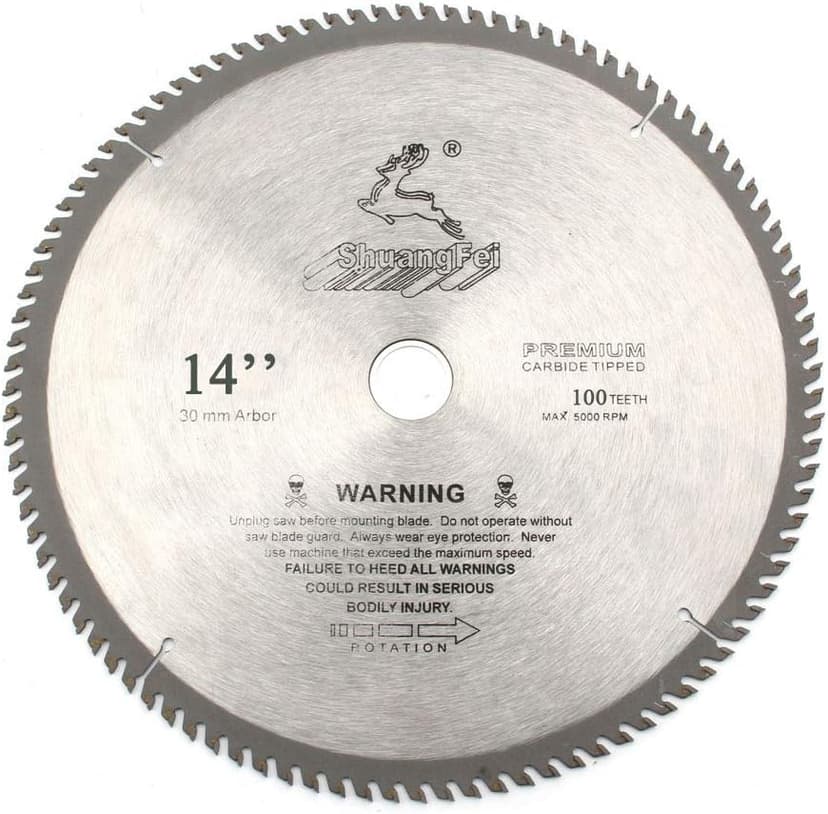 14-Inch 100T Carbide Finish Saw Blade for Cutting Hard Wood/Polywood 30mm Bore