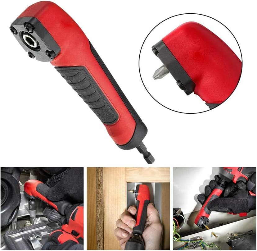 Right Angle Attachment Electric Screwdriver Repair 90 Degree Corner Device, ABS Handle Screwdriver Socket Adapter Drill Bit Corner Adapter for 18v Impact Driver and Drill Bit, (Size:13.5x3.5x2cm)