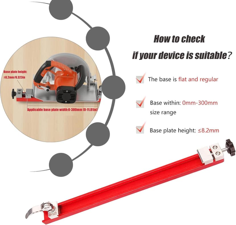 Circular Saw Guide Rail, Adjustable Aluminum Cutting Machine Base Guide Fits 12 Inch Base, Electric Circular Saw Guide for Woodworking Precision Cutting and Milling Tasks