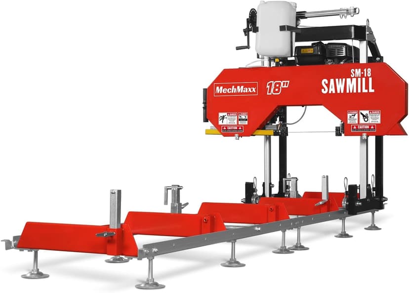 212cc 7HP Gasoline Engine,18'' Log Diameter,8'1'' Cutting Length,15" Board Width And 7'' Board Thickness,10' Track Length,Portable Wood Sawmill Chain Saw,Model SM-18