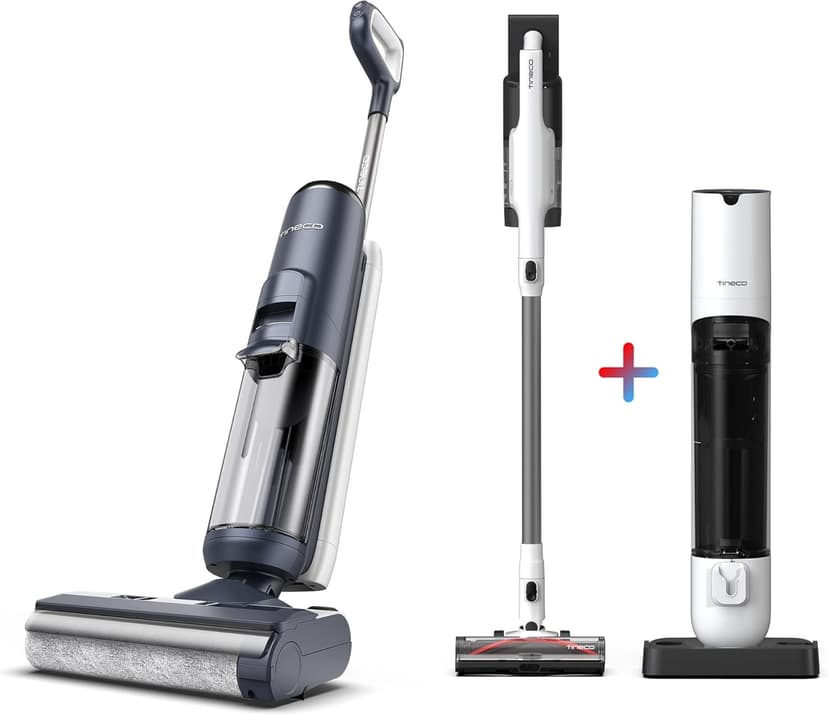Tineco Floor ONE S5 Smart Cordless Wet Dry Vacuum Cleaner and Mop for Hard Floors&Tineco Pure ONE Station 5 Cordless Smart Vacuum with 2.5L Auto Dust Base, Full-Path Self-Cleaning