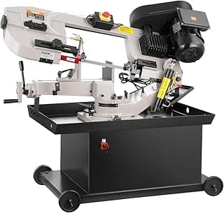 VEVOR Metal Horizontal Band Saw, 7 x 8.25 in Rectangular Cutting Capacity, 110/220V Vertical Cutting Bandsaw with 1.1 kW Motor, 0-45° Angle Adjustment, Variable Speed, for Metal, Wood, and Plastic