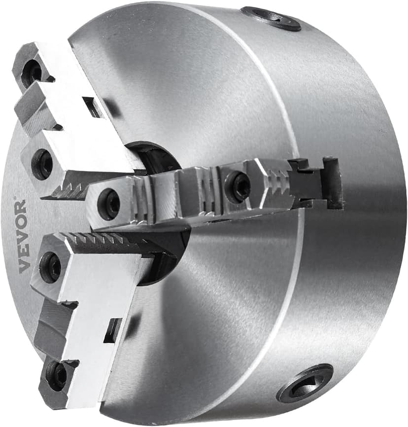 VEVOR 3-Jaw Lathe Chuck, 8'', Self-Centering Lathe Chuck, 0.16-8 in/4-200 mm Clamping Range with T-key Fixing Screws Hexagon Wrench, for Lathe 3D Printer Machining Center Milling Drilling Machine