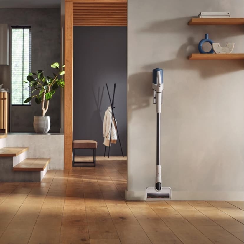 Miele Duoflex Vacuum Cleaner, Cordless and Bagless Multi-Use Flexible Stick Vacuum with Attachable MultiFloor Brush, in Brilliant White / Space Grey / Nordic Blue